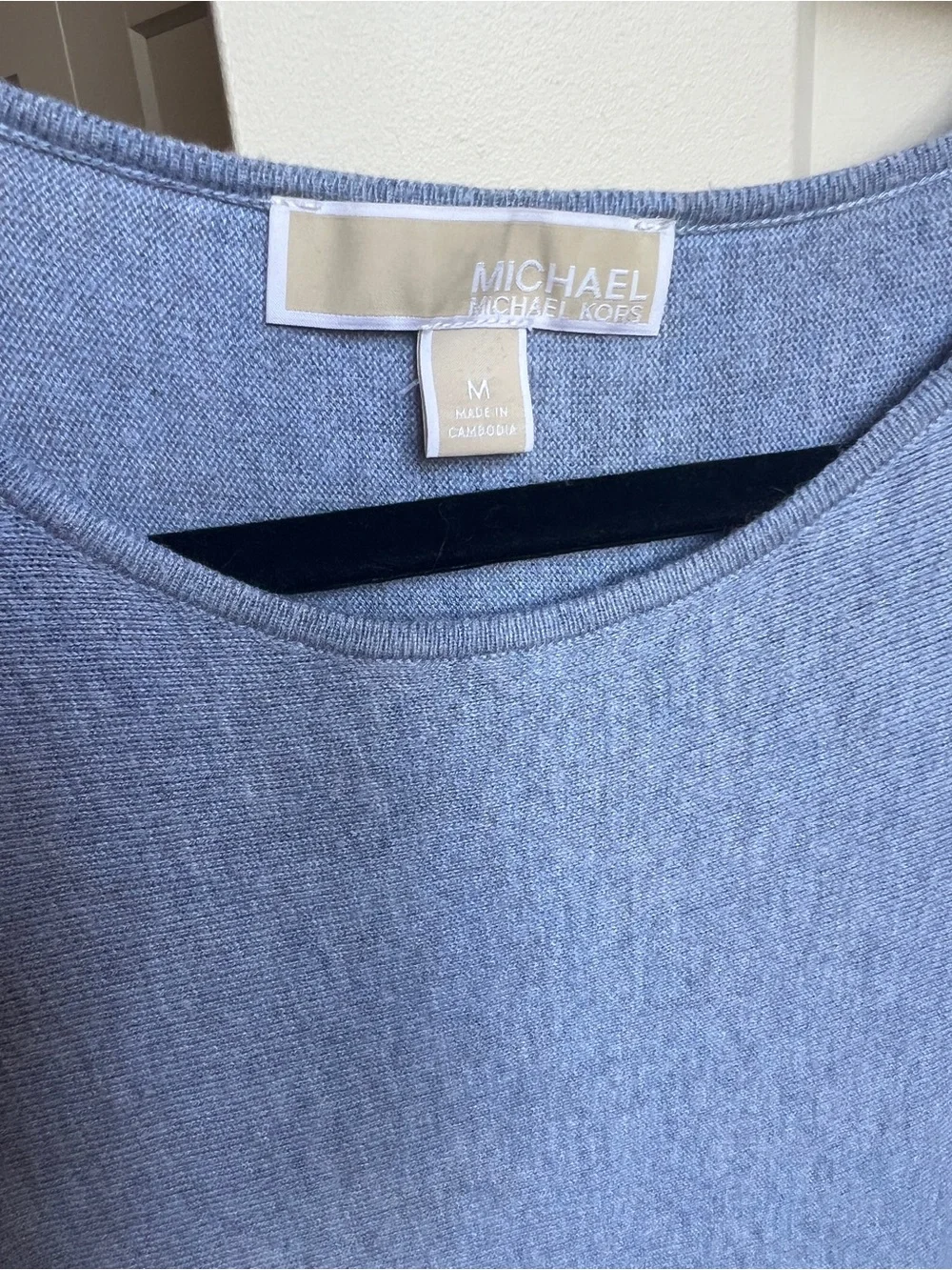 MICHAEL Michael Kors Light Blue Fine Ribbed High-Low Tunic Sweater - Size M